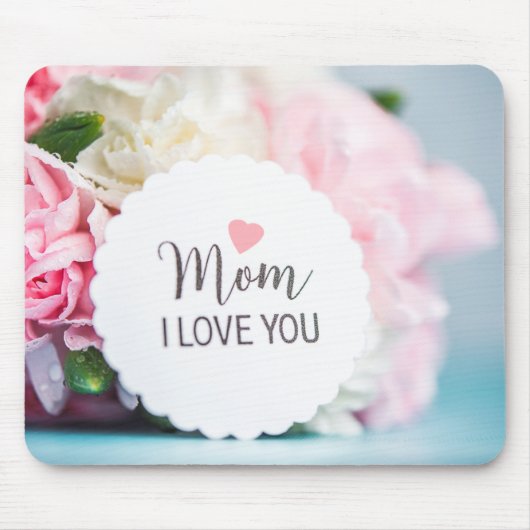 Rosa Blume Glückliche Mütter Tag Blume Mousepad (Vorne)