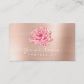 Rosa Blume Gold Champagne Elegante Visitenkarte (Vorderseite)