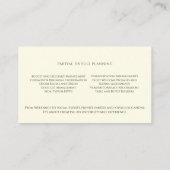 Rosa Blume Gold Filigree Event Planner Visitenkarte (Rückseite)