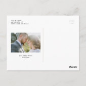 Rosa Blume Gold Just Married Foto Hochzeit Postkarte (Rückseite)