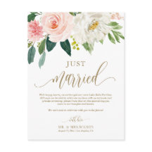 Rosa Blume Gold Just Married Foto Hochzeit