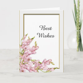 Rosa Blume Gold Rahmen Hochzeitsgratulation Karte