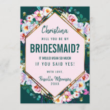 Rosa Blume Gold Trim Emerald Jade Bridesmaid