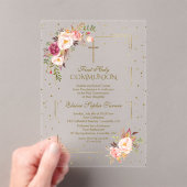 Rosa Blume Goldene Girl Acryleinladungen (Insitu (Handheld))