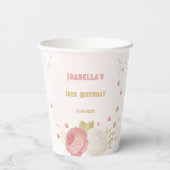 Rosa Blume, goldgelb Pappbecher (Rückseite)