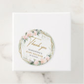 Rosa Blume Goldrahmen Grüne Babydusche Geschenkanhänger (Beispiel)