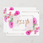 Rosa Blume/Goldreinigung Dankeskarte (Vorne/Hinten)