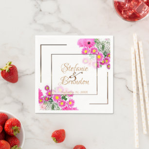 Rosa Blume/Goldreinigung Serviette