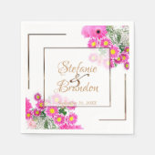 Rosa Blume/Goldreinigung Serviette (Vorderseite)