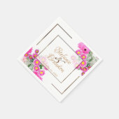 Rosa Blume/Goldreinigung Serviette (Ecke)