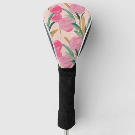 Rosa Blume Golf Headcover (Vorderseite)