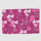 rosa Blume Golfhandtuch (Horizontal)