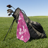 rosa Blume Golfhandtuch (Gras)