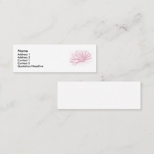 Rosa Blume Grafik Mini Visitenkarte (Vorne/Hinten)