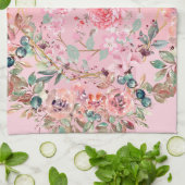 Rosa Blume Grafikarbeit, rosa Blumenreste Geschirrtuch (Gefaltet)