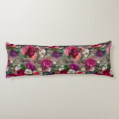 Rosa Blume grau Seitenschläferkissen (Rückseite)