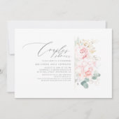 Rosa Blume Graue Paare Dusche Einladung (Vorderseite)