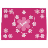 Rosa Blume Große Geschenktüte (Rückseite)
