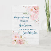 Rosa Blume Großtochter Abschluss Karte (Vorderseite)