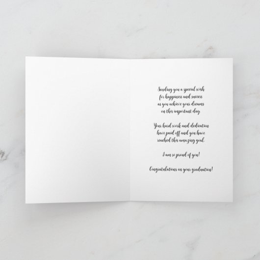 Rosa Blume Großtochter Abschluss Karte (Innenseite)