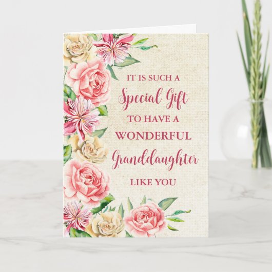 Rosa Blume Großtochter Happy Mother Day Karte (Vorderseite)