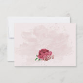 Rosa Blume Grün Blätter botanische Hochzeit Dankeskarte (Rückseite)