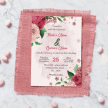 Rosa Blume Grün Blätter botanische Hochzeit