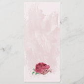 Rosa Blume Grün Blätter botanische Hochzeit Menükarte (Rückseite)