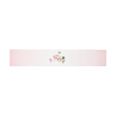 Rosa Blume Grün Blätter Hochzeit Einladungsbanderole (Flach)