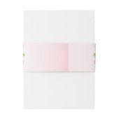 Rosa Blume Grün Blätter Hochzeit Einladungsbanderole (Rückseitenbeispiel)