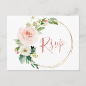 Rosa Blume Grün Blumenzwiebeln RSVP Postkarte (Vorderseite)