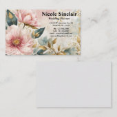 Rosa Blume Grün & Gold Akzente Veranstaltungen Hoc Visitenkarte (Vorne/Hinten)