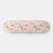 Rosa Blume Grüne Blätter Blumengarten Frühling Skateboard (Horizontal)