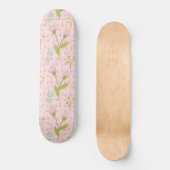Rosa Blume Grüne Blätter Blumengarten Frühling Skateboard (Vorderseite)