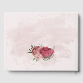 Rosa Blume Grüne Blätter Hochzeit Gästebuch (Rückseite)