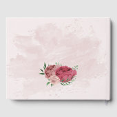 Rosa Blume Grüne Blätter Hochzeit Gästebuch (Rückseite)