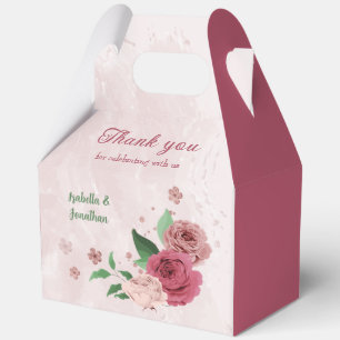 Rosa Blume Grüne Blätter Hochzeit Geschenkschachtel