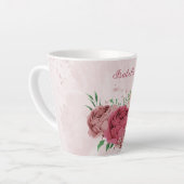 Rosa Blume, grüne Blätter Milchtasse (Linke Ecke)