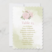 Rosa Blume Grüne Blätter Sitzkarte Save The Date (Vorderseite)