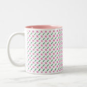 Rosa Blume Grüne Blätter Tasse Muster (Links)