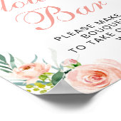 Rosa Blume Grüne Blume Bar Poster (Ecke)