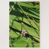 Rosa Blume Grüne botanische Fotografie Grafik Puzzle (Vertikal)