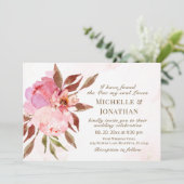 Rosa Blume Grüne Christliche Hochzeit Einladung (Stehend Vorderseite)