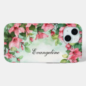 Rosa Blume Grüne Hochzeit Case-Mate iPhone Hülle (Rückseite (Horizontal))