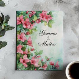 Rosa Blume Grüne Hochzeit Einladung