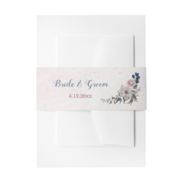Rosa Blume Grüne Hochzeit Einladungsbanderole