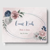 Rosa Blume Grüne Hochzeit Gästebuch (Vorderseite)