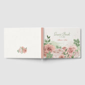 Rosa Blume Grüne Hochzeit Gästebuch (Voll)