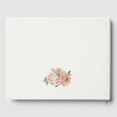Rosa Blume Grüne Hochzeit Gästebuch (Rückseite)