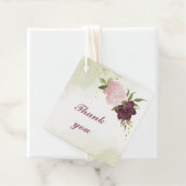 Rosa Blume Grüne Hochzeit Geschenkanhänger (Beispiel)